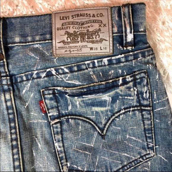 Rare Andy Warhol X LEVI'S Denim Mini Blue Skirt 28 - Picture 3 of 8